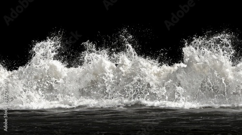 Wallpaper Mural A large, perfectly formed blue ocean wave breaks in slow motion, creating a beautiful and powerful image Torontodigital.ca