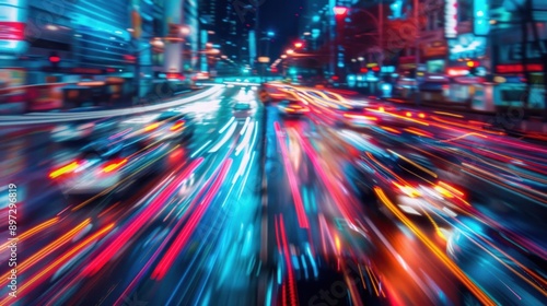 Abstract City Lights: A Blur of Color and Motion