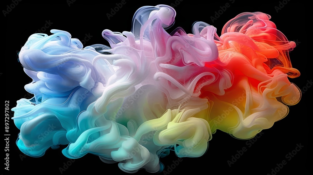 Vibrant and dynamic patterns of colorful smoke swirling against a deep black backdrop, creating a psychedelic and surreal design reminiscent of a fantasy realm Vibrant and dynamic patterns of colorful smoke swirling against a deep black backdrop, creating a psychedelic and surreal design reminiscent of a fantasy realm