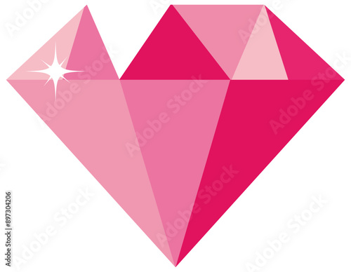 Pink diamond jewelry illustration vector