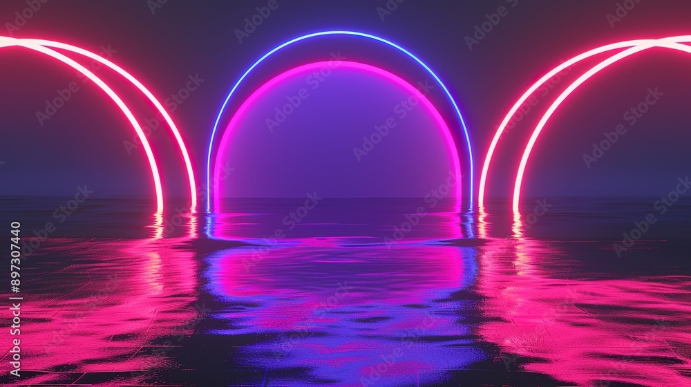 Podcast Background with Neon Vibes Podcast Background with Neon Vibes
