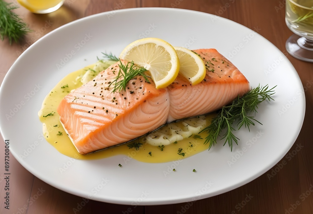 salmon steak with lemon salmon steak with lemon