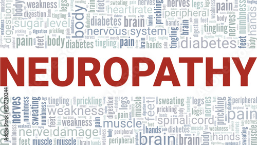 Neuropathy word cloud conceptual design isolated on white background.