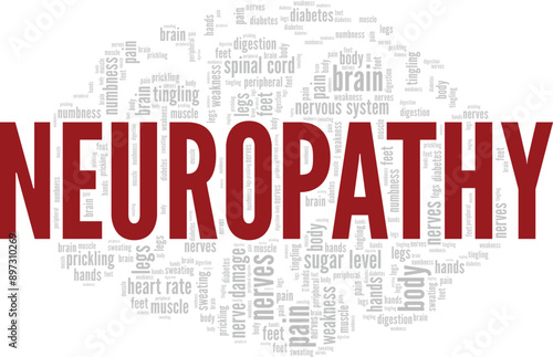 Neuropathy word cloud conceptual design isolated on white background.