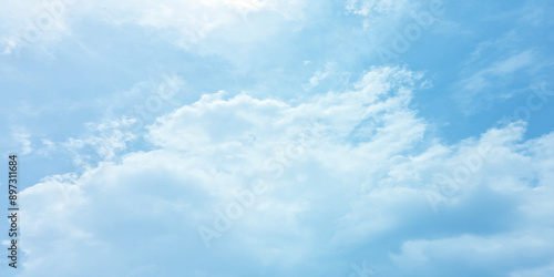 Blue clouds love winter-summer sky soft effect cloudscape, cloudy, heaven, cumulus, atmosphere crystal clear image wallpaper canvas pattern splashed seasonal trending beautiful high resolution art pai