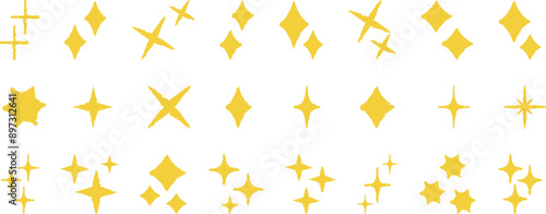 Stars set icons.Shine icons. Christmas vector symbols isolated.Sparkle star icons.	drawn shining star. doodle.