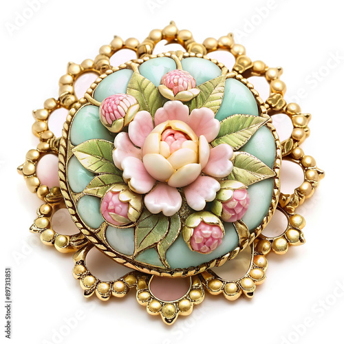 Flower bouquet brooch: a delicate handcrafted ornament