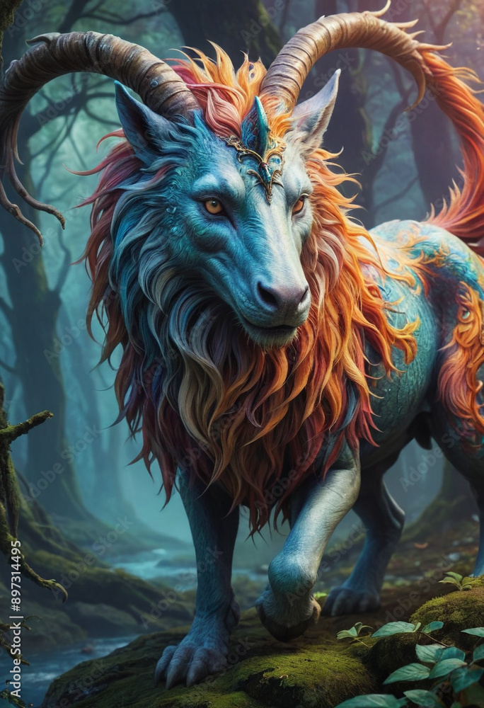 Digital illustration of a mythical creature. Digital illustration of a mythical creature.