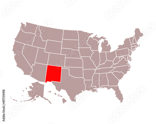 new mexico state map on USA map