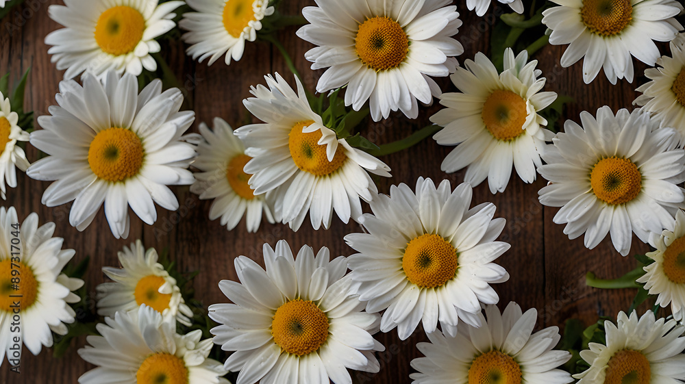 daisies in a row, ai generated daisies in a row, ai generated
