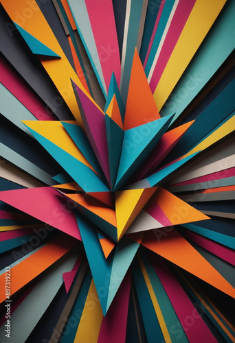 Wallpaper Mural  Abstract geometric shapes in a dynamic composition.  Torontodigital.ca