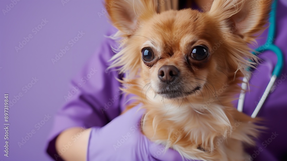 a chilhuahua undergoing a general health check by lady doctor a chilhuahua undergoing a general health check by lady doctor