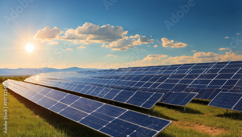 solar pannels wind power plant outside