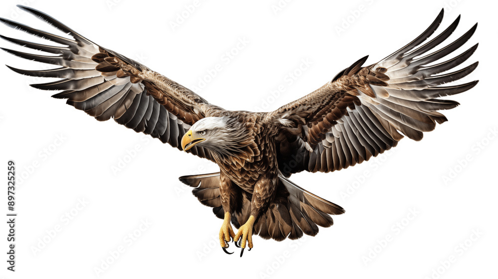 Obraz premium Bald Eagle Flying transparent background.