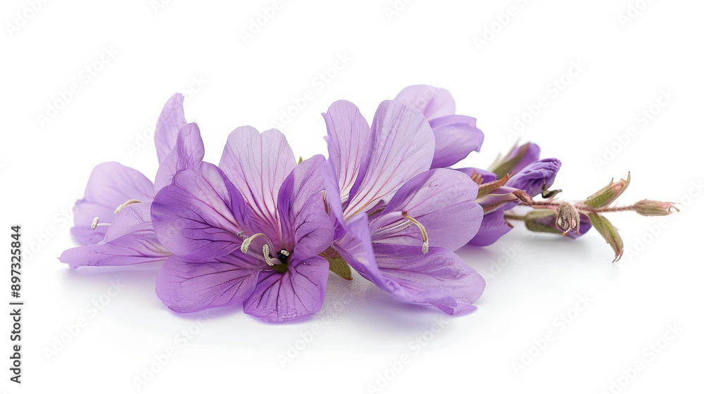 Fabaceae flower blooming in spring, isolated against a white background. Fabaceae flower blooming in spring, isolated against a white background.