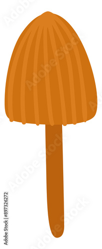 Autumn nature element. Cute morel mushroom icon