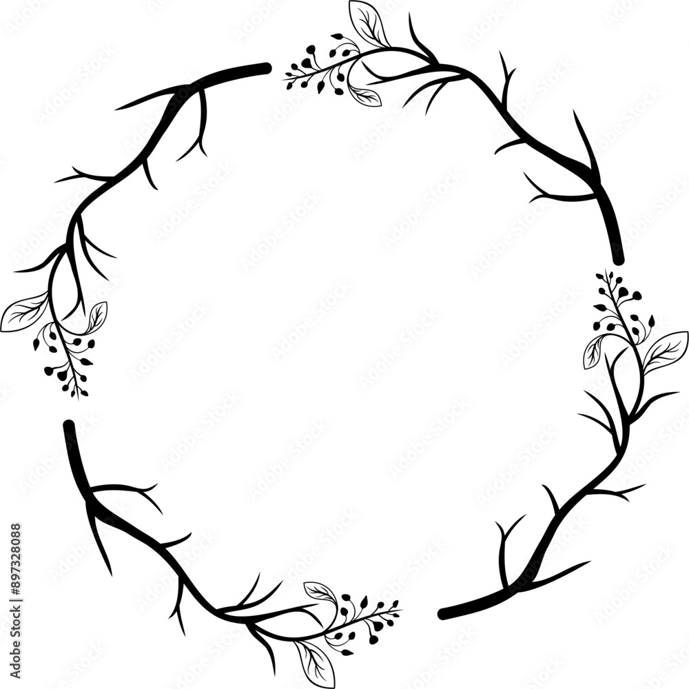 Simple floral frame decoration ornament