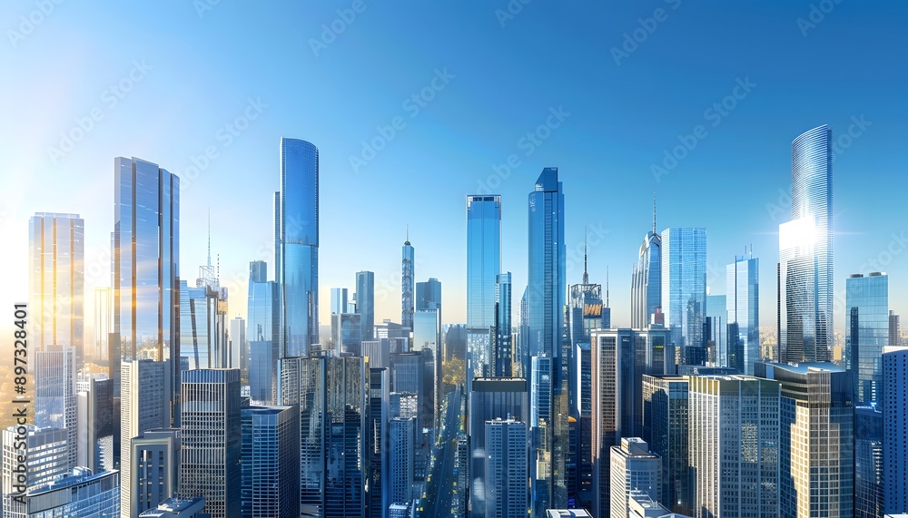 Modern City Skyline with Skyscrapers Modern City Skyline with Skyscrapers