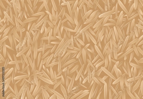 Seamless Pattern of Brown Rice Grains © rezor