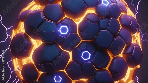 electric lightning honeycomb background