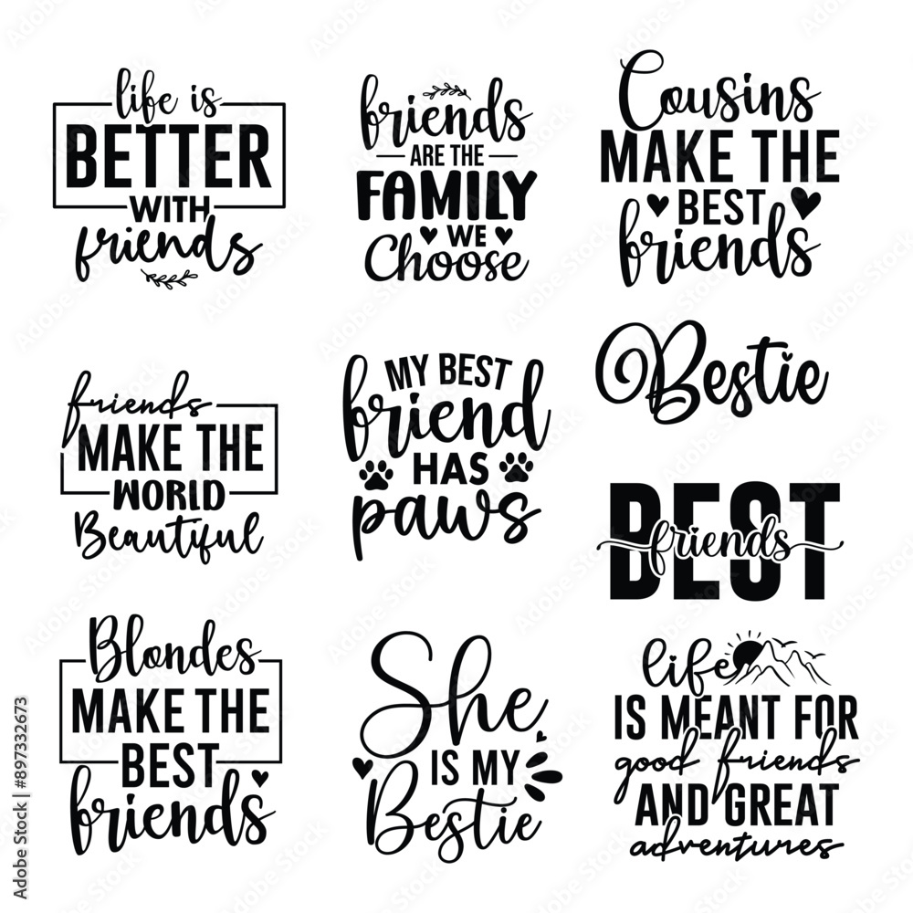 Fototapeta premium 10 Best Friend SVG Design Bundle
