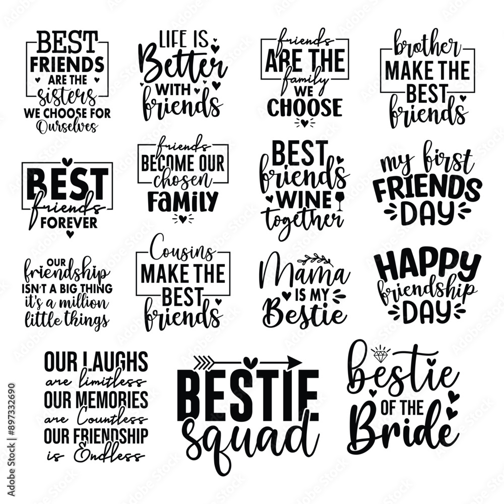 Fototapeta premium 15 Best Friend SVG Design Bundle