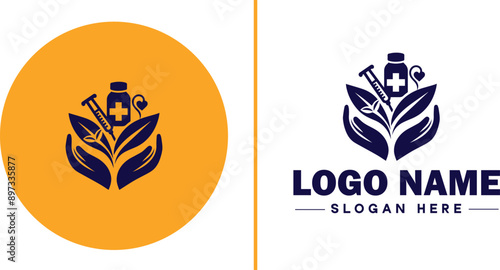Medical clinic icon Health center Clinic Medical office flat logo sign symbol editable vector