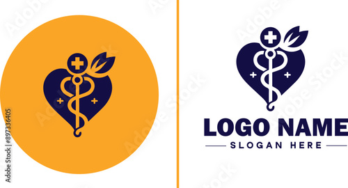 Medical clinic icon Health center Clinic Medical office flat logo sign symbol editable vector