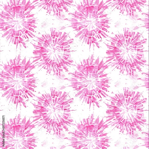 Pink Watercolor Tie Dye Seamless Pattern © rezor
