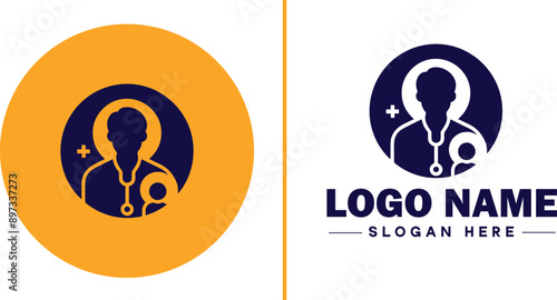 Medical clinic icon Health center Clinic Medical office flat logo sign symbol editable vector