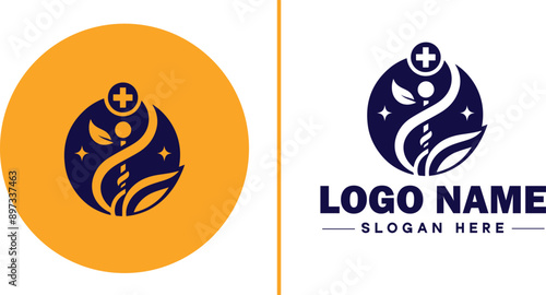 Medical clinic icon Health center Clinic Medical office flat logo sign symbol editable vector