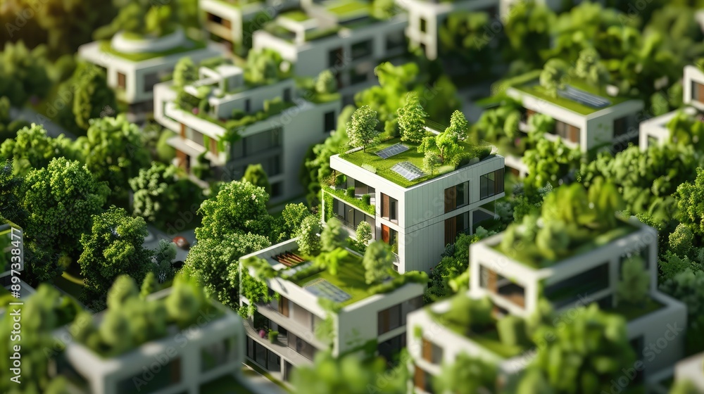sustainable buildings with green architecture, representing eco-friendly construction. sustainable buildings with green architecture, representing eco-friendly construction.