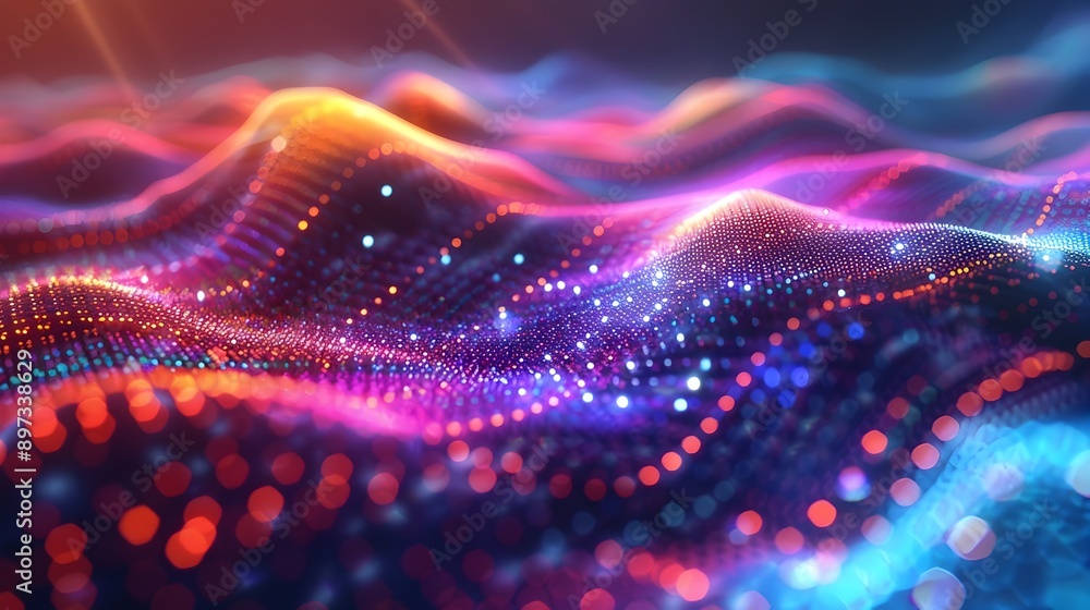 Captivating 3D Music Visualizer with Vibrant Colorful Particles and Dynamic Digital Art Background Captivating 3D Music Visualizer with Vibrant Colorful Particles and Dynamic Digital Art Background