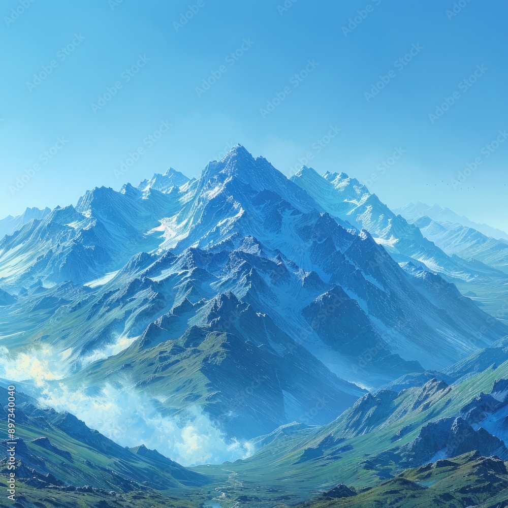 Exploring Majestic Mountain Ranges Under a Clear Blue Sky: A Journey into Pristine Wilderness Exploring Majestic Mountain Ranges Under a Clear Blue Sky: A Journey into Pristine Wilderness