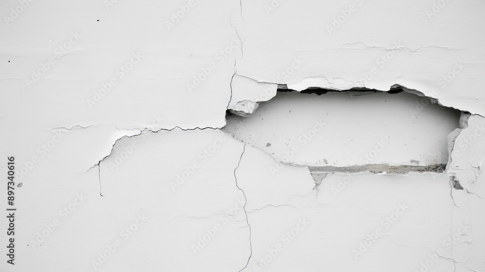 Obraz premium A close-up view of cracked earth in a desert landscape. The dry earth is cracked into a web of fissures
