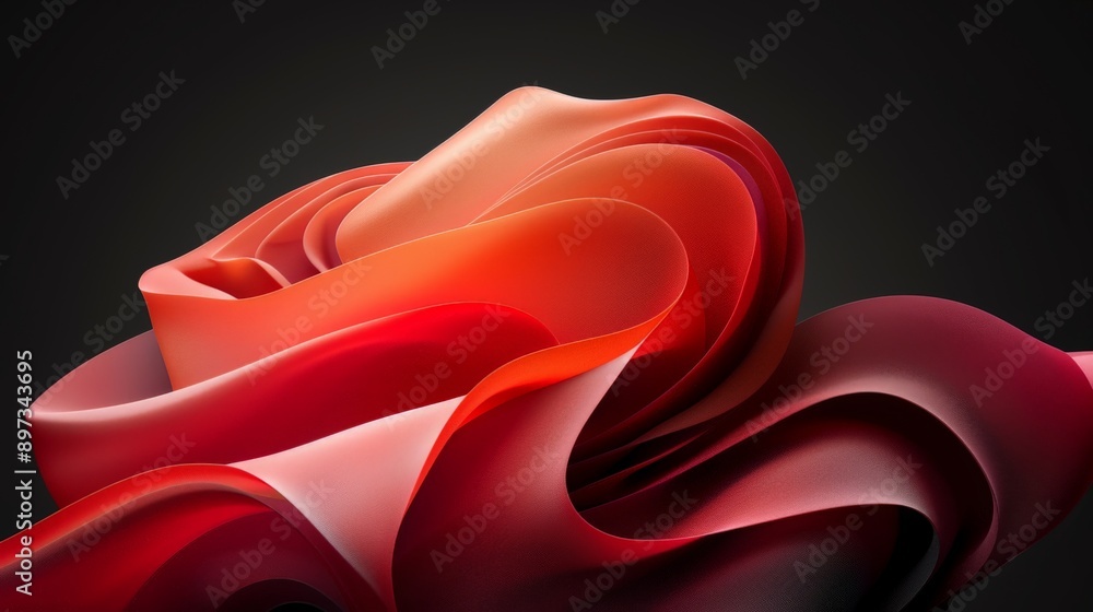 Fototapeta premium Modern and minimalist touch, add sophistication and creativity to your project with a sleek red wave