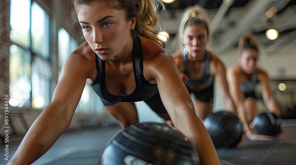 Fototapeta premium resistance training for women's fitness, including muscle strength, bone density, and body composition