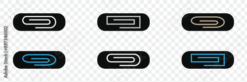 Clip icon logo set vector
