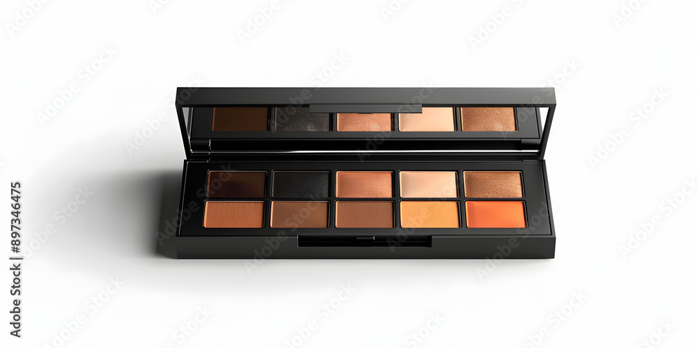 A close up of a makeup palette with six different shades of eyeshadow A close up of a makeup palette with six different shades of eyeshadow