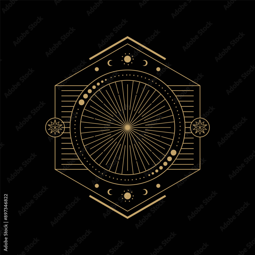 mysterious golden hexagonal symbol vector design mysterious golden hexagonal symbol vector design