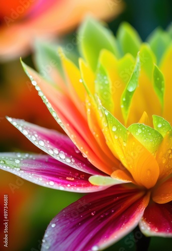 colorful petals forming intricate abstract patterns design, bloom, flower, botanical, flora, nature, texture, vibrant, arrangement, leaf, spring, landscape,