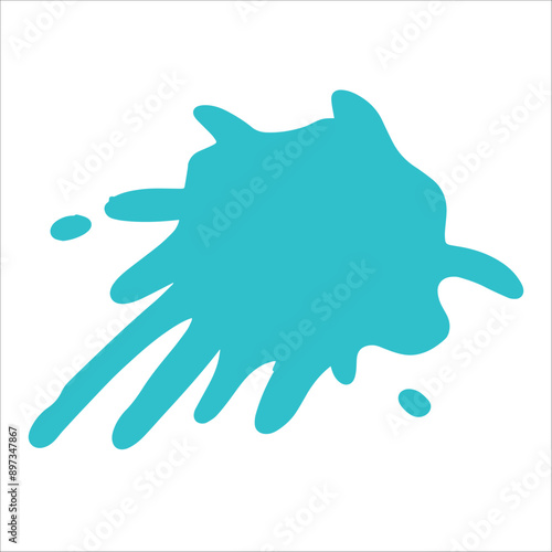 Paint cyan pigment spray splash stain illustration spots