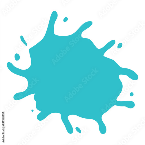 Paint cyan pigment spray splash stain illustration spots