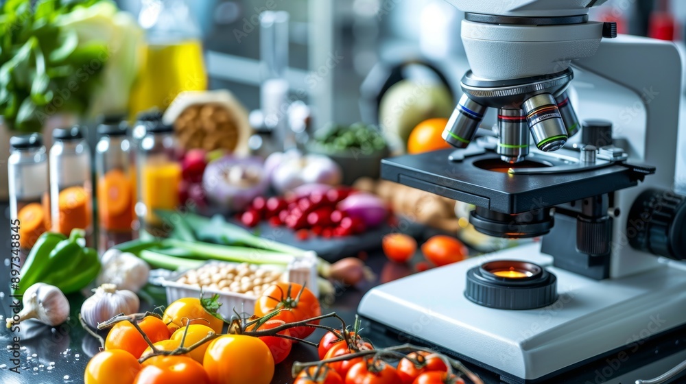 quality analysis and testing with a microscope on food samples in a laboratory setting for food safety and quality assurance quality analysis and testing with a microscope on food samples in a laboratory setting for food safety and quality assurance