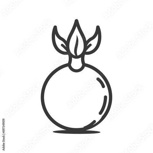Line Art Illustration of a Sprouting Seed