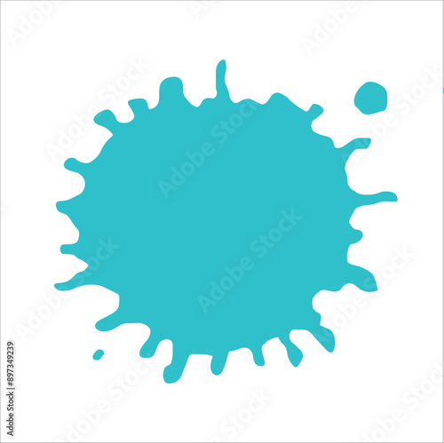 Paint cyan pigment spray splash stain illustration spots