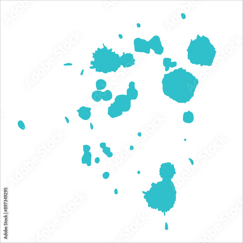 Paint cyan pigment spray splash stain illustration spots