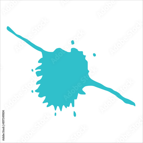 Paint cyan pigment spray splash stain illustration spots