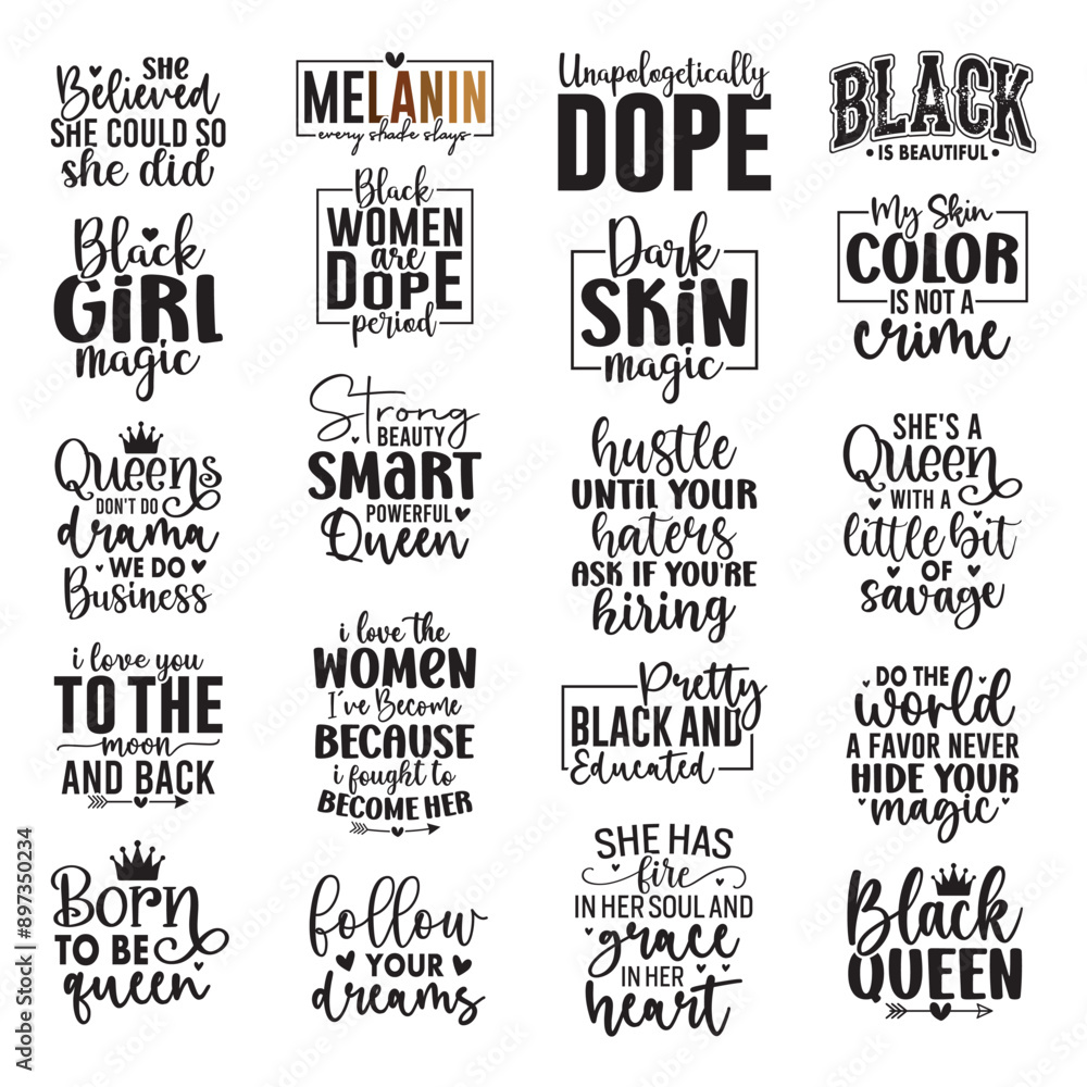 Fototapeta premium 20 Black Girl SVG Bundle