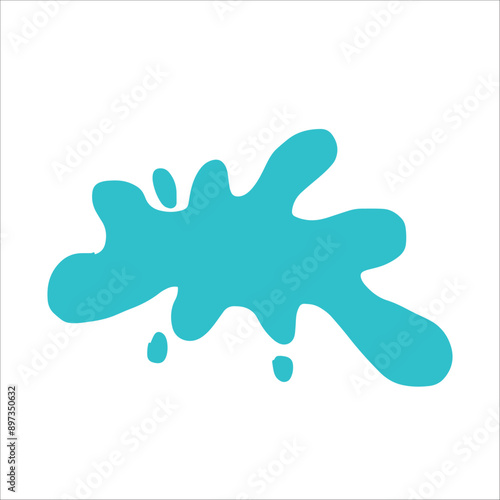 Paint cyan pigment spray splash stain illustration spots